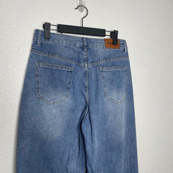 HDLTE Womens Jeans Size 29 Denim Blue Medium Wash High Rise Straight Leg - Picture 13 of 14